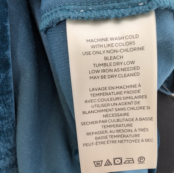 💘 𝅺Free People NWT Terese Velvet Smocked Top Turquoise Size S - Picture 7 of 10